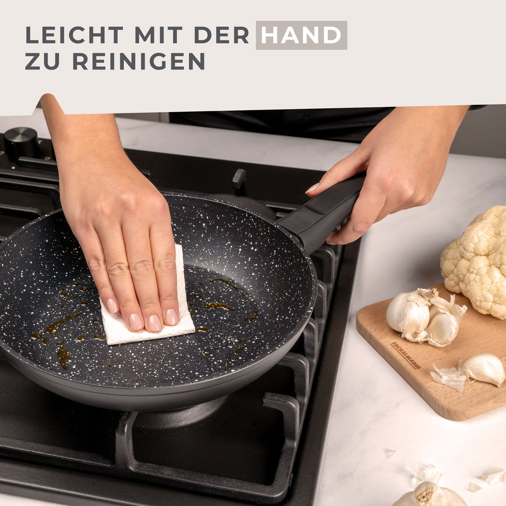 Sideprofil av Wokpanne Marble non-stick Ø28 cm