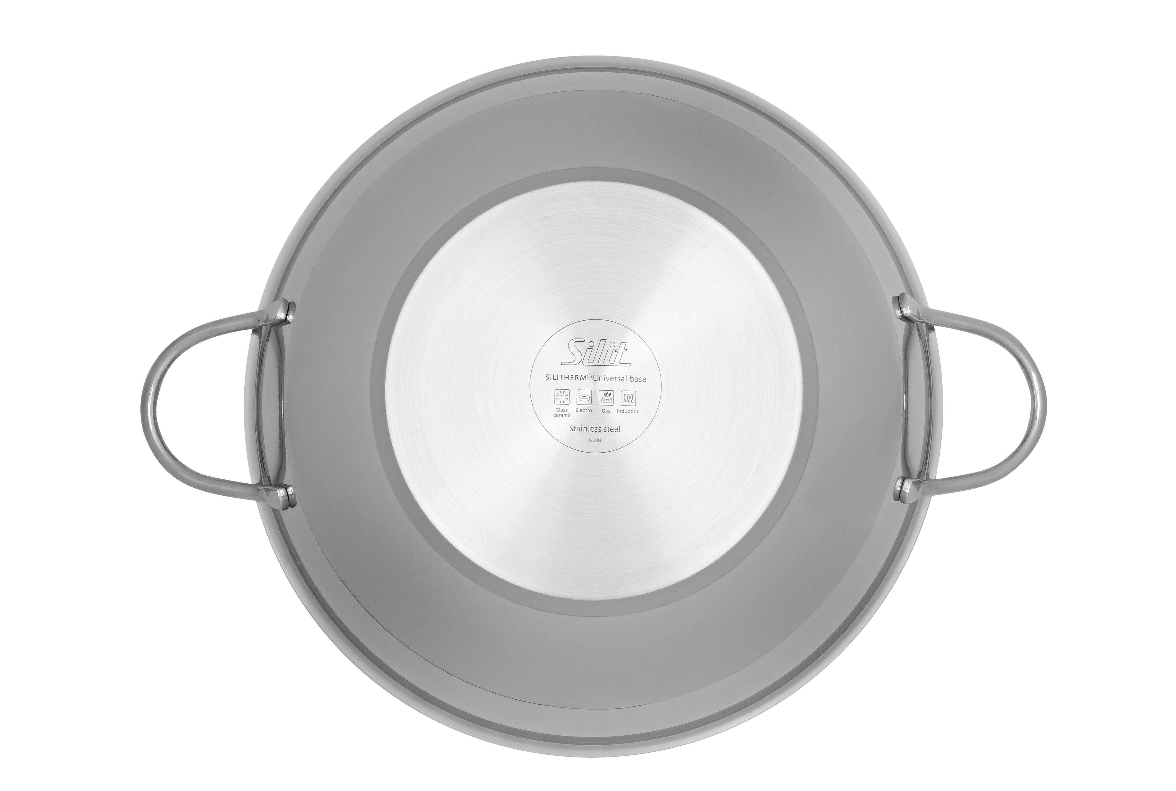 Detalj av wokpanne rustfritt stål 32 cm induksjon ovnssikker SILIT