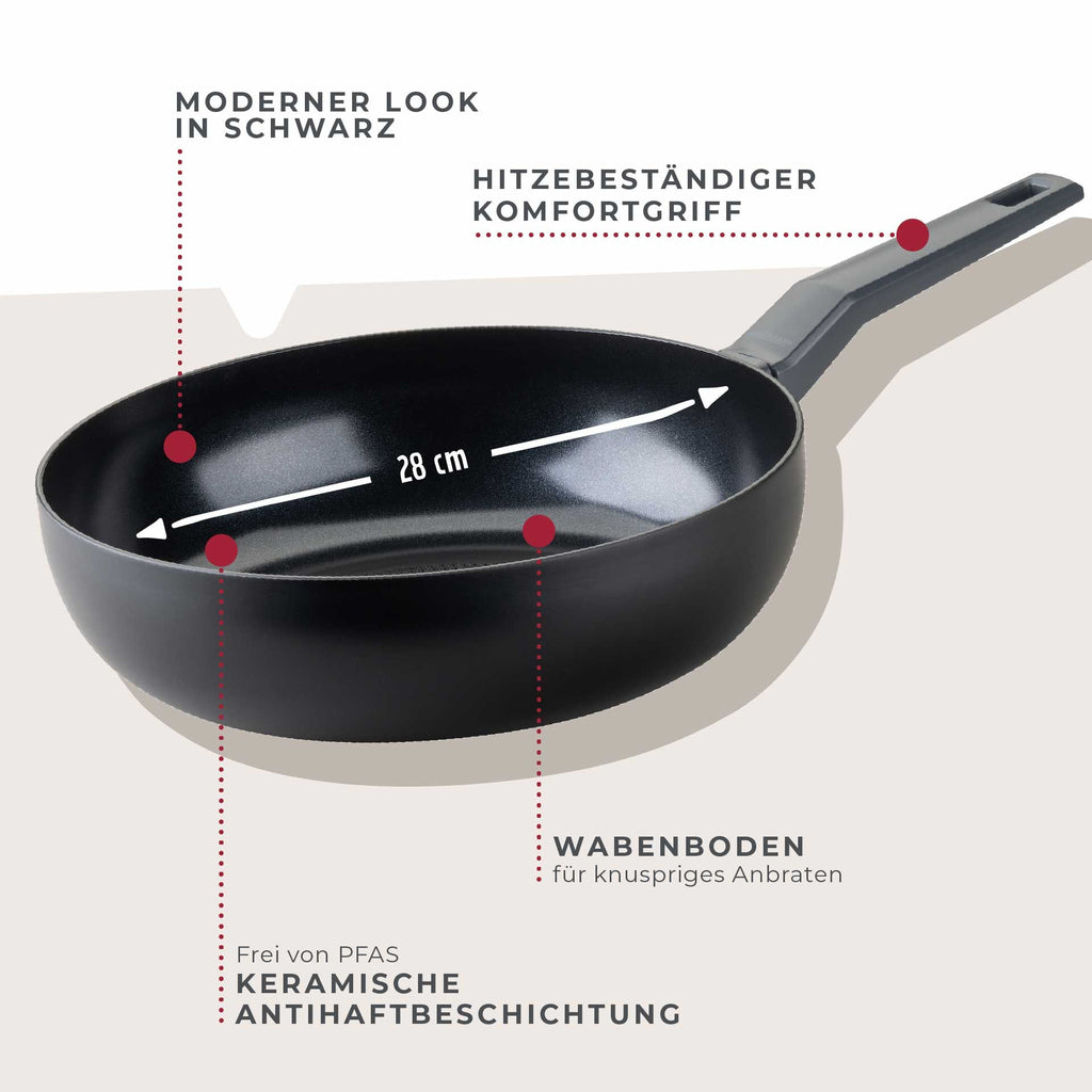 Wokpanne Statement keramikk non-stick Ø28 cm aluminium detalj av belegg