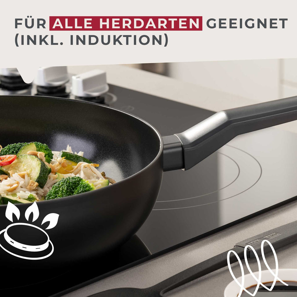 Wokpanne Statement keramikk non-stick Ø28 cm aluminium visning fra siden